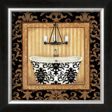 Black Veranda Bath I Poster by Jo Moulton