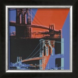 Brooklyn Bridge, c.1983 (pink, red, blue) Poster by Andy Warhol