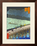 O-Hashi (Big Bridge) at Atake in Summer Shower Framed Giclee Print by Hiroshige II 