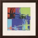 Brooklyn Bridge, c.1983 (Orange, Blue, Lime) Posters by Andy Warhol