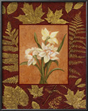 Daffodil on Golden Leaves Posters by Debra Lake