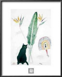 Black Cat and Strelitzia Posters by Elizabeth Blackadder