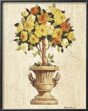 Yellow and Orange Rose Topiary Posters by Maxine Johnston