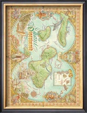 Maui Discovered, Map of Maui Posters by Dave Stevenson