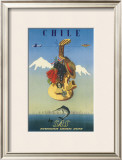 Chile by SAS, Scandinavian Airline System, c.1951 Framed Giclee Print by De Ambrogio 