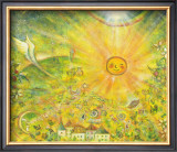 Keep the Sun in Your Mind in Gold Color Framed Giclee Print by Miyuki Hasekura