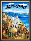 Santorini Island, Greece Framed Giclee Print by Caroline Haliday