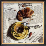 Cafe et Croissant Prints by Lionel Chiche-portiche