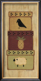Crow, Pineapple, Sheep Poster by Sue Allemand