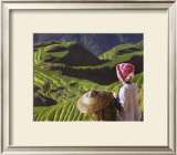 Zhuang Girl with Rice Terraces Poster by Keren Su Zhuang Girl with Rice Terraces Poster by Keren Su