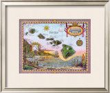 Map of Old Hawaii Framed Giclee Print by Steve Strickland