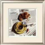 Cafe et Croissant Poster by Lionel Chiche-portiche