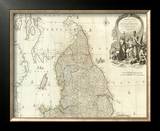 England and Wales (Northern section), c.1790 Framed Giclee Print by John Rocque