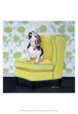 Beagle on Yellow Prints by Carol Dillon