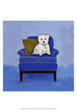 Westie on Blue Prints by Carol Dillon