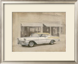 Yellow and White Car Poster by Lucciano Simone