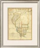 Map of Illinois, c.1820 Framed Giclee Print by John Melish
