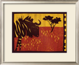 Woodblock Gnu Posters by Benjamin Bay