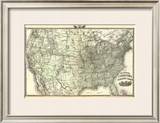 New Railroad Map of the United States and Dominion of Canada, c.1876 Framed Giclee Print by Warner & Beers 