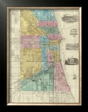 Guide Map of Chicago, c.1869 Framed Giclee Print by Rufus Blanchard