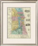Guide Map of Chicago, c.1869 Framed Giclee Print by Rufus Blanchard