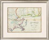 Map of New Orleans and Adjacent Country, c.1815 Framed Giclee Print by John Melish