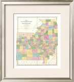 Map of Illinois and Missouri, c.1839 Framed Giclee Print by David H. Burr