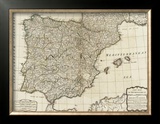 New Map of the Kingdoms of Spain and Portugal, c.1790 Framed Giclee Print by Thomas Kitchin