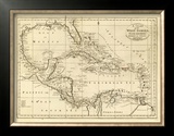 Chart of the West Indies, c.1811 Framed Giclee Print by Mathew Carey