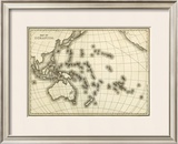 Map of Oceanica, c.1839 Framed Giclee Print by Samuel Augustus Mitchell