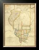 Map of Illinois, c.1820 Framed Giclee Print by John Melish
