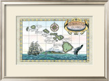 Map of the Hawaiian Islands Prints by Steve Strickland