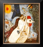 Les Fiancees de la Tour Eiffel Prints by Marc Chagall