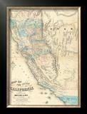 Map of the State of California, c.1853 Framed Giclee Print by John B. Trask