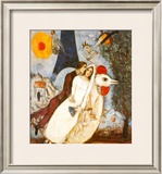 Les Fiancees de la Tour Eiffel Prints by Marc Chagall