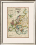 Europe, c.1820 Framed Giclee Print by John Melish