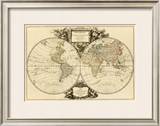 Mappemonde, c.1752 Framed Giclee Print by Robert De Vaugondy