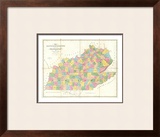 Map of Kentucky and Tennessee, c.1839 Framed Giclee Print by David H. Burr