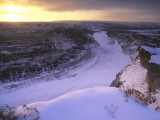 Last Light on Wintry Little Missouri River in Theodore Roosevelt National Park, North Dakota, USA Photographic Print by Chuck Haney