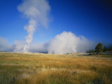 Steam Rising from Old Faithful, Upper Geyser Basin, Yellowstone National Park, Wyoming, USA Photographic Print by Scott T. Smith