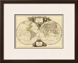 Mappemonde, c.1752 Framed Giclee Print by Robert De Vaugondy