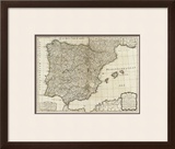 New Map of the Kingdoms of Spain and Portugal, c.1790 Framed Giclee Print by Thomas Kitchin
