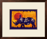 Woodblock Rhino Prints by Benjamin Bay