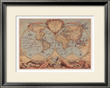 World Map from 18th Century Art by Bourgoin 