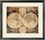 World Map Prints by Nicholas Visscher