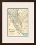 Map of the State of California, c.1853 Framed Giclee Print by John B. Trask