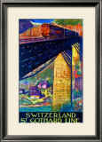Switzerland, St. Gothard Line Framed Giclee Print by Dan Buzzi