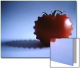 Mutated Red Tomato on Blue Background Prints by A.K.A 