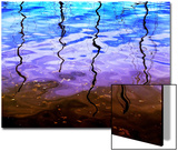 Reflections of Boat Masts in a Lake Poster by Claire Morgan