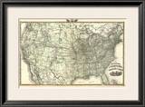 New Railroad Map of the United States and Dominion of Canada, c.1876 Framed Giclee Print by Warner & Beers 
